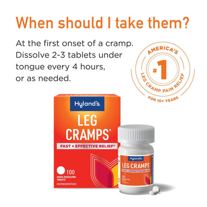 Hyland's Leg Cramps, Relief of Leg, Calf, Charley Horses, and Foot Cramps, 100 Quick-Dissolving Tablets 3-Pack (300 Total) - Maple Wellness Supplements