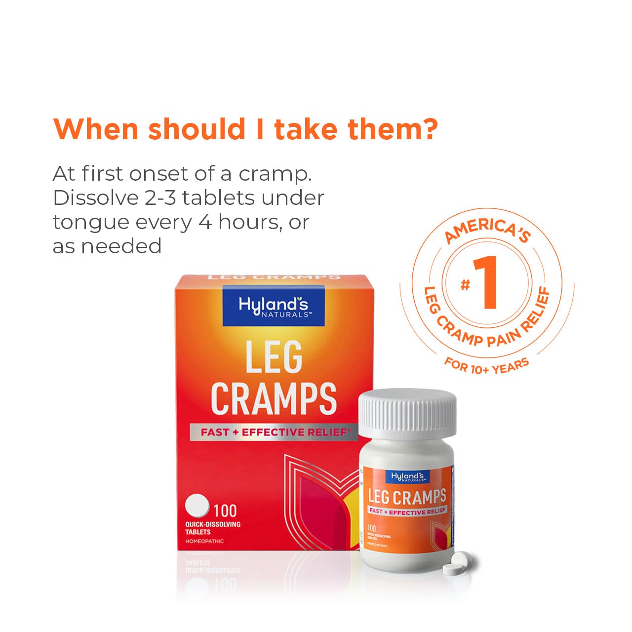 Hyland's Leg Cramps, Relief of Leg, Calf, Charley Horses, and Foot Cramps, 50 Quick-Dissolving Tablets - Maple Wellness Supplements