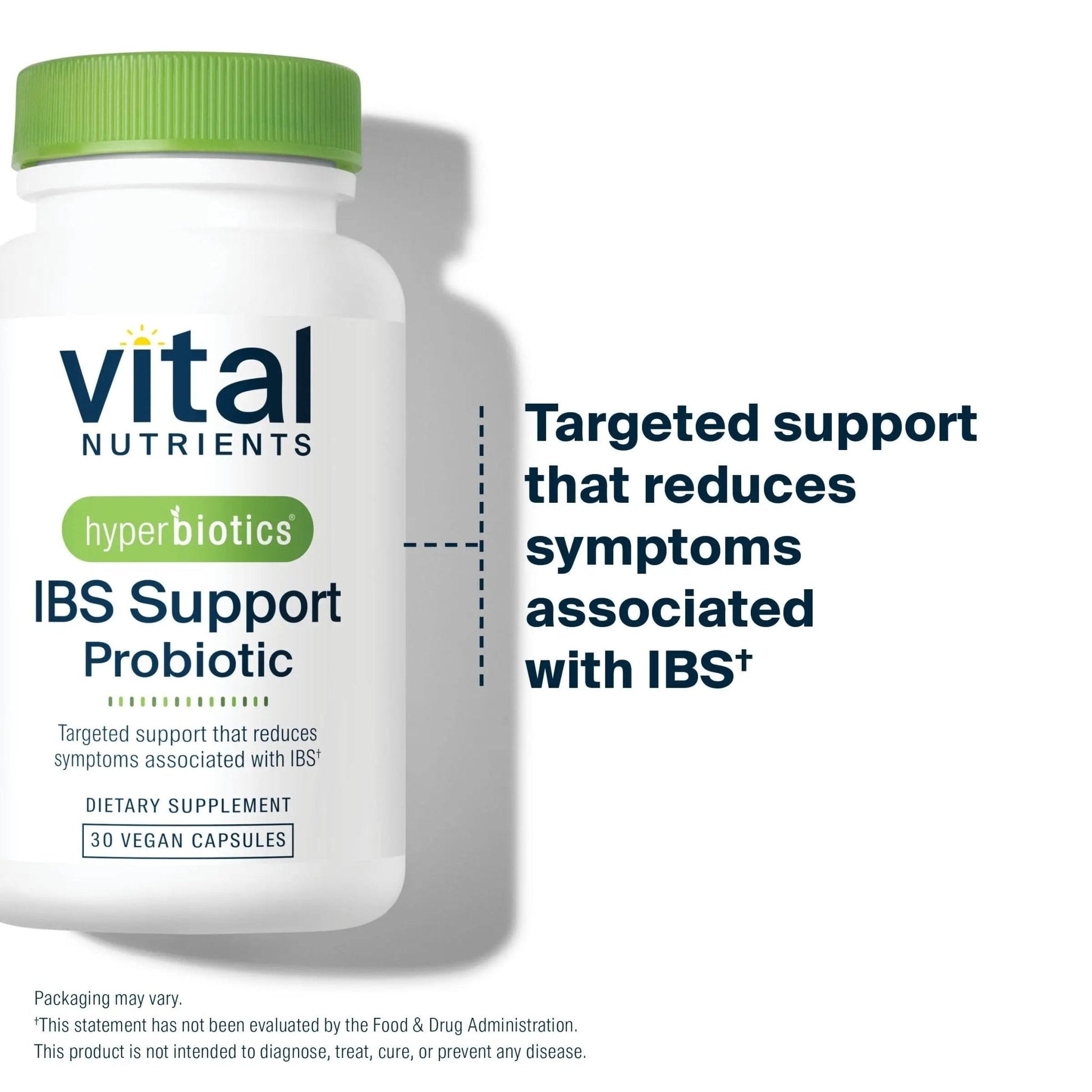 Hyperbiotics Vital Nutrients IBS Probiotic | Reduce Symptoms of IBS* | Clinically Studied Vegan probiotic for IBS Relief from Bloating, Gas, Diarrhea, & Abdominal Discomfort* | 30 Capsules - Maple Wellness Supplements