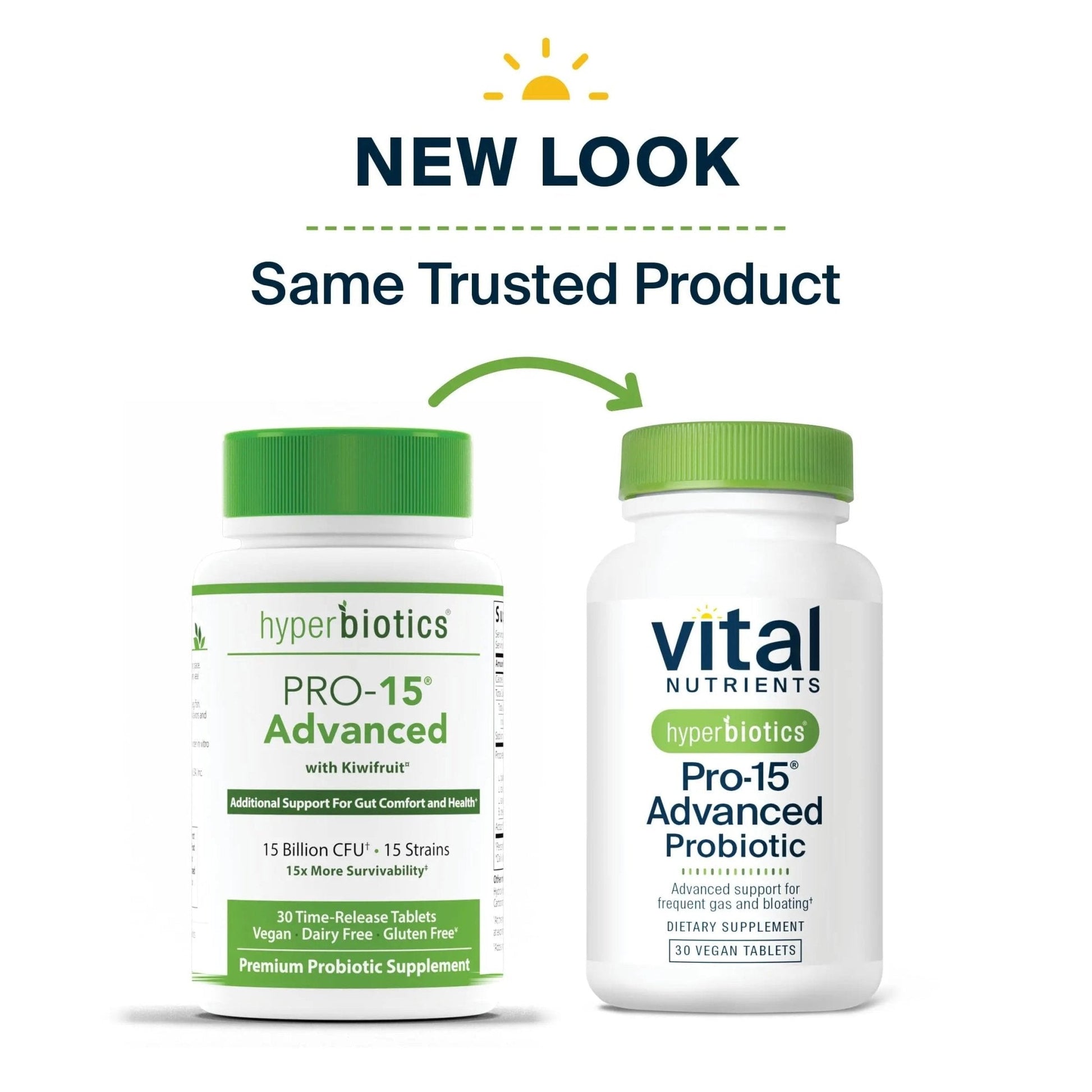 Hyperbiotics Vital Nutrients Pro-15 Advanced Probiotics for Women and Men | 15 Strains + Kiwifruit | Clinically Studied Daily Probiotics for Digestive Health, Gas, & Bloating | 30 Vegan Tablets - Maple Wellness Supplements