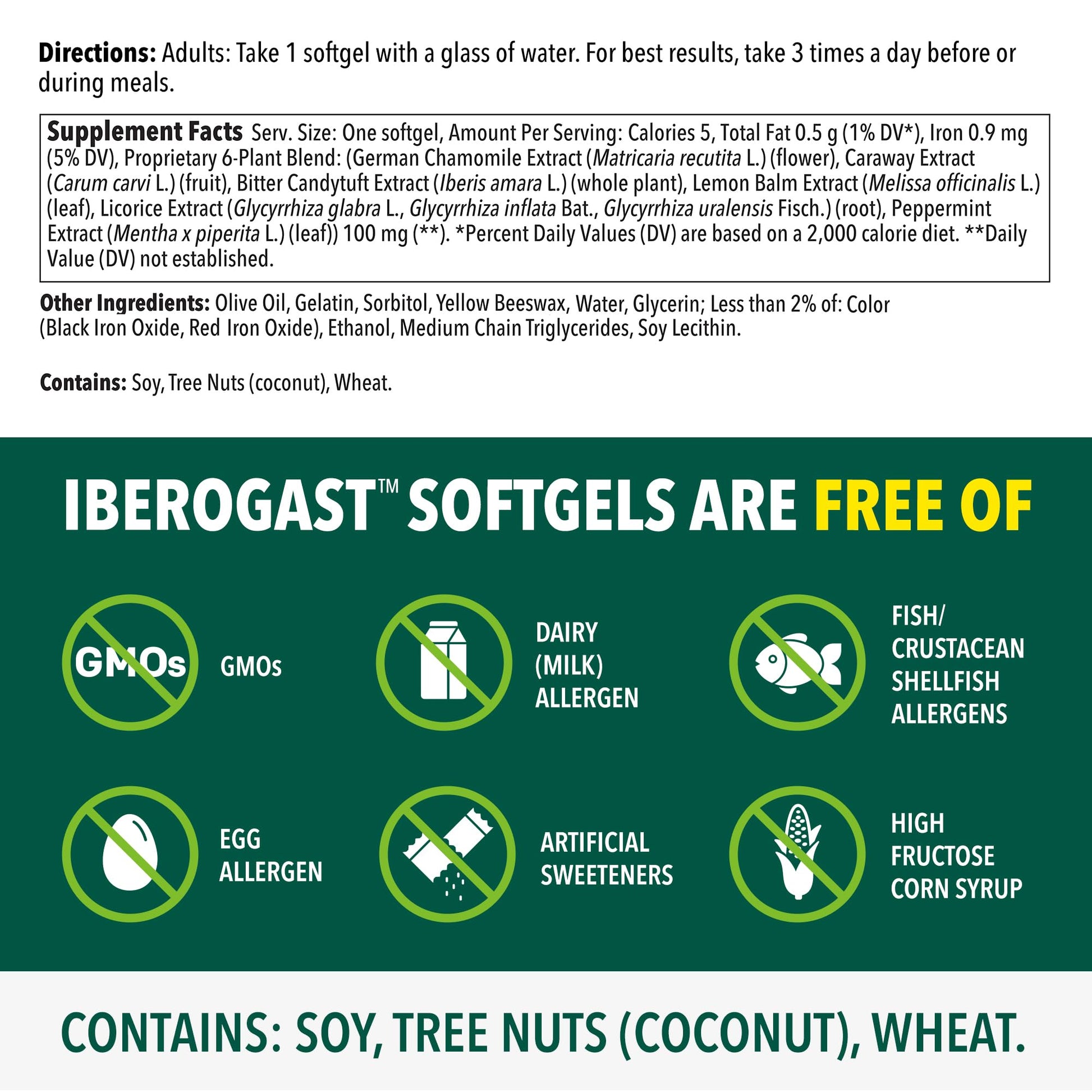 Iberogast Softgels, Herbal Relief of Stomach Upsets: Occasional Indigestion, Bloating, Gas, Nausea, Upset Stomach; 6-Herb Blend with Iberis Amara, - Maple Wellness Supplements