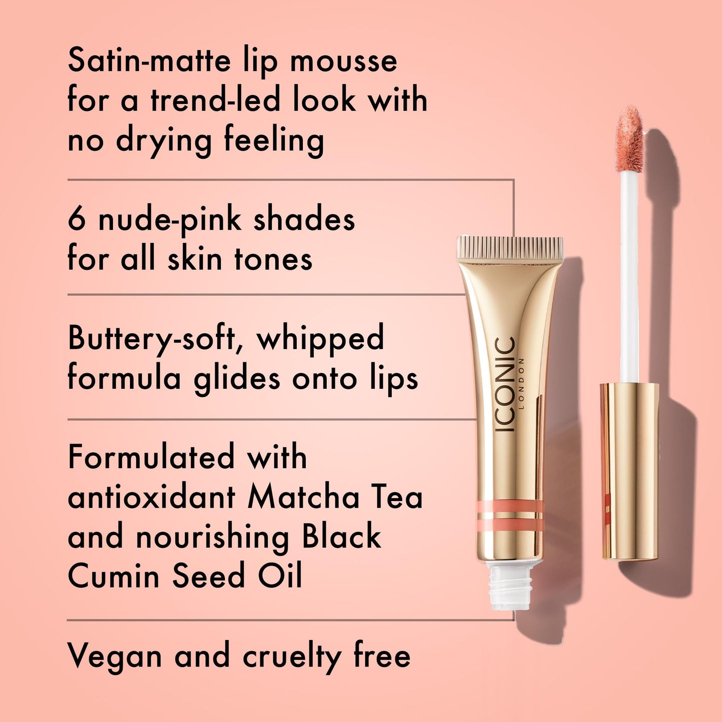 ICONIC LONDON Cloud Kiss Matte Lip Mousse | Matte Liquid Lip Colour, Cruelty-Free, Vegan Makeup, Show Off - Maple Wellness Supplements