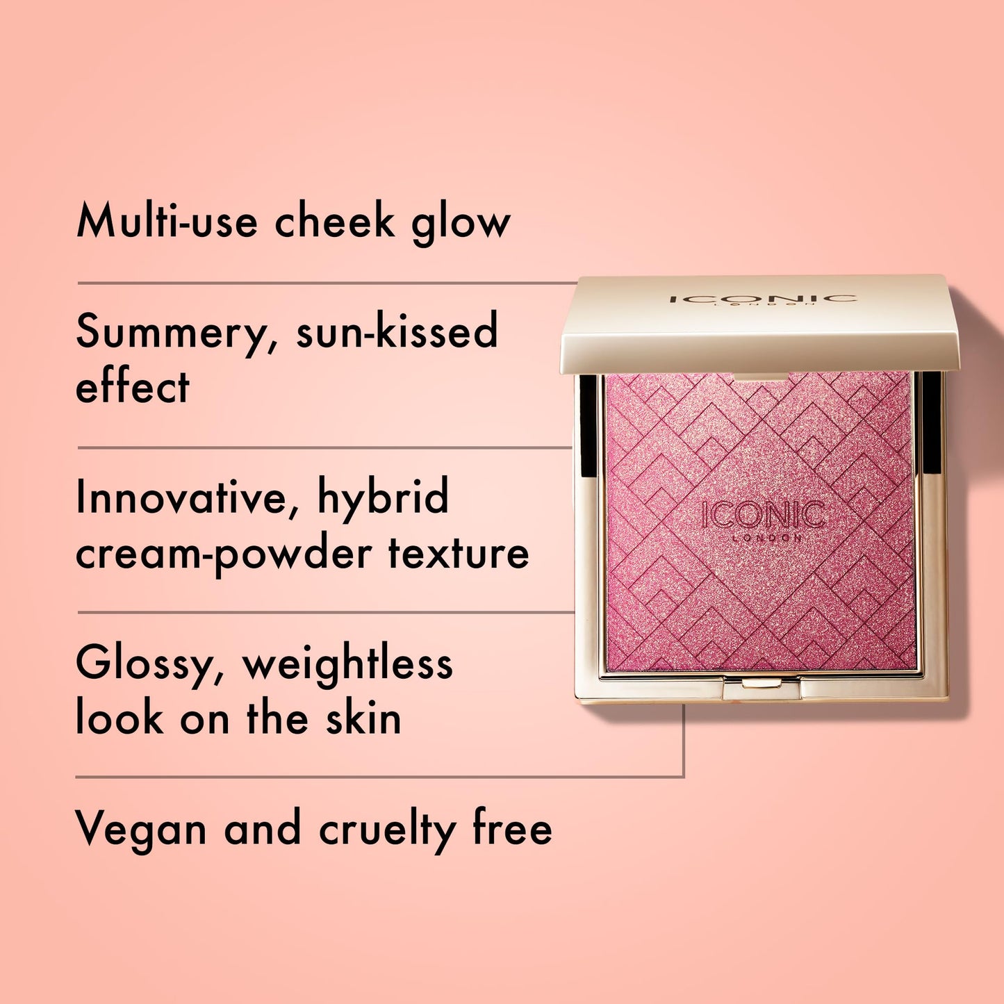 ICONIC LONDON Kissed by the Sun | Multi-Use Blush, Bronzer, & Highlighter, For All Skin Types, Cruelty-Free, Vegan Makeup, (Play Time) 0.17 oz - Maple Wellness Supplements