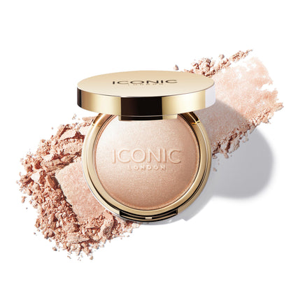 ICONIC LONDON Lit and Luminous Baked Highlighter | Pressed Powder Highlighter for a Radiant Glow, Cruelty-Free, Vegan Makeup, 0.56 oz - Maple Wellness Supplements