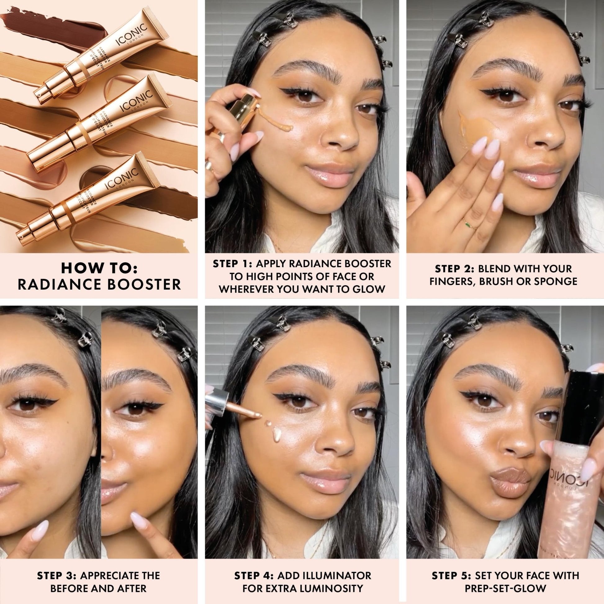 ICONIC LONDON Radiance Booster | Liquid Radiance Lightweight Skin Tint for a Glowy Makeup Look, Cruelty Free, Vegan Makeup (Honey Glow) 30 mL/ 1.01 Fl Oz - Maple Wellness Supplements