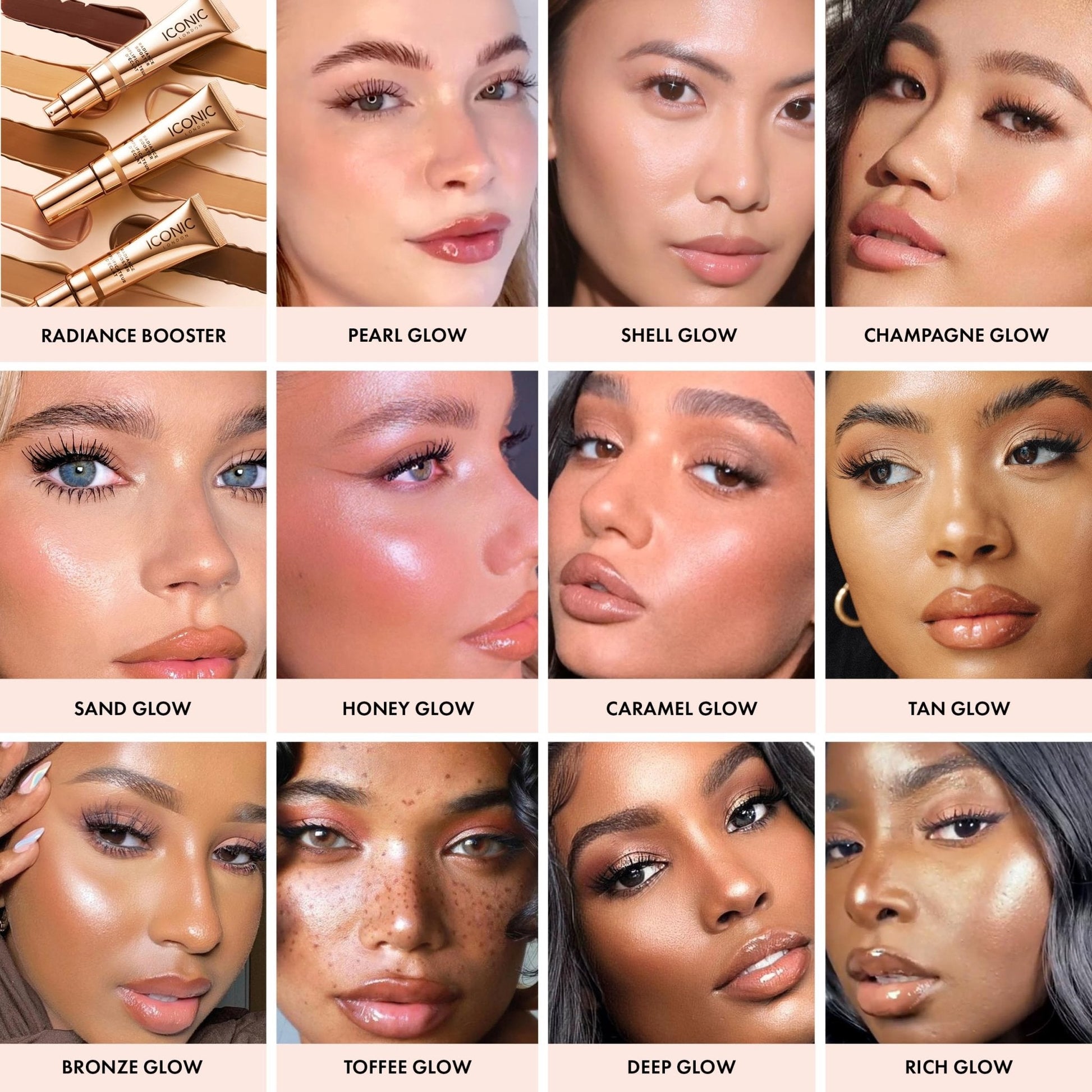 ICONIC LONDON Radiance Booster | Liquid Radiance Lightweight Skin Tint for a Glowy Makeup Look, Cruelty Free, Vegan Makeup (Honey Glow) 30 mL/ 1.01 Fl Oz - Maple Wellness Supplements