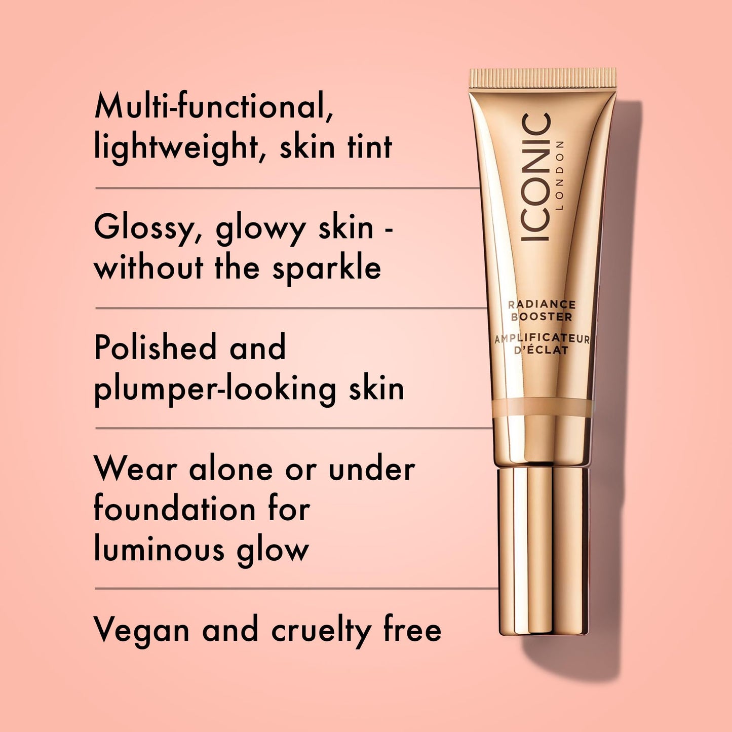 ICONIC LONDON Radiance Booster | Liquid Radiance Lightweight Skin Tint for a Glowy Makeup Look, Cruelty Free, Vegan Makeup (Honey Glow) 30 mL/ 1.01 Fl Oz - Maple Wellness Supplements