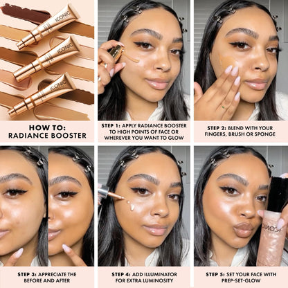 ICONIC LONDON Radiance Booster | Liquid Radiance Lightweight Skin Tint for a Glowy Makeup Look, Cruelty Free, Vegan Makeup (Sand Glow) 30 mL/ 1.01 Fl Oz - Maple Wellness Supplements