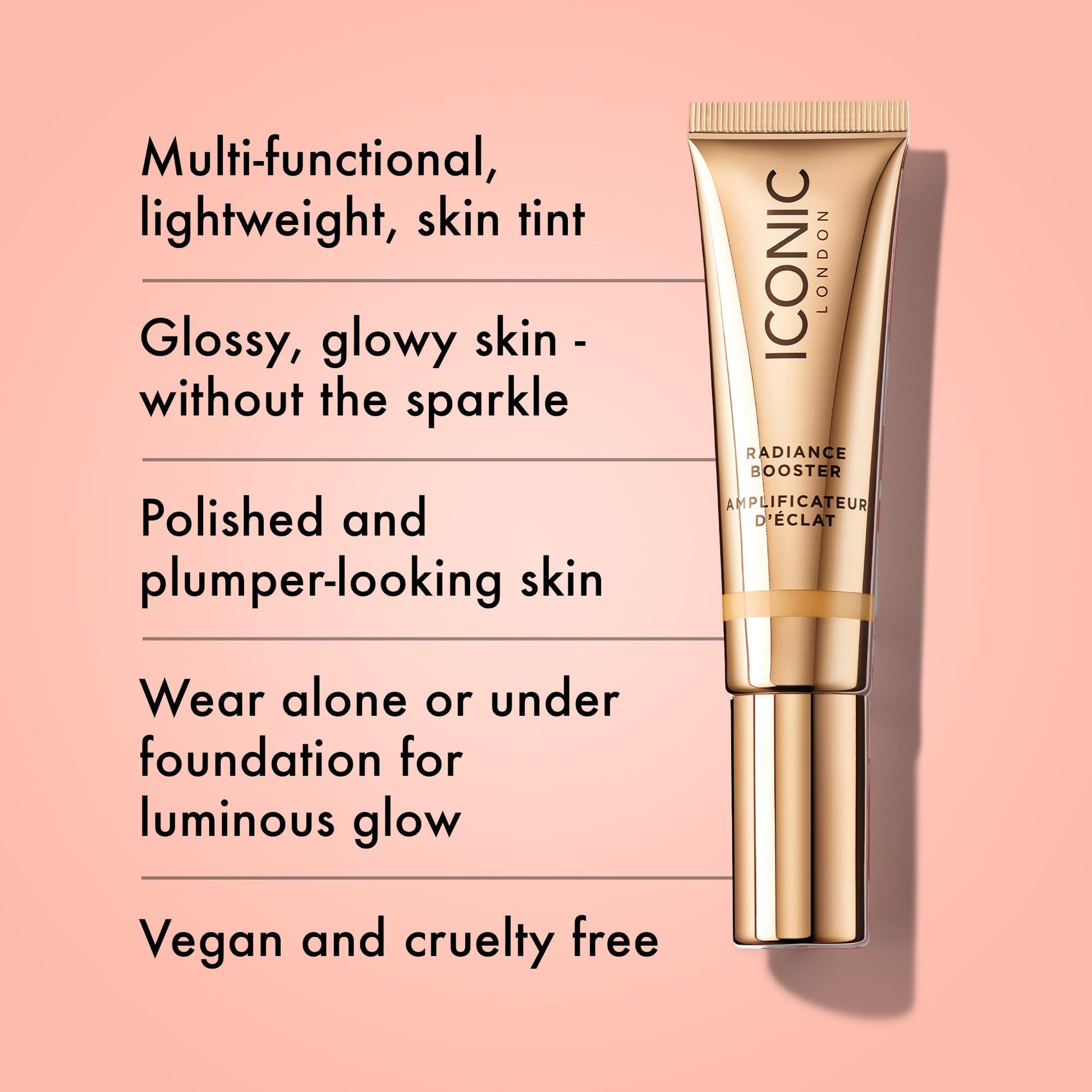 ICONIC LONDON Radiance Booster | Liquid Radiance Lightweight Skin Tint for a Glowy Makeup Look, Cruelty Free, Vegan Makeup (Sand Glow) 30 mL/ 1.01 Fl Oz - Maple Wellness Supplements