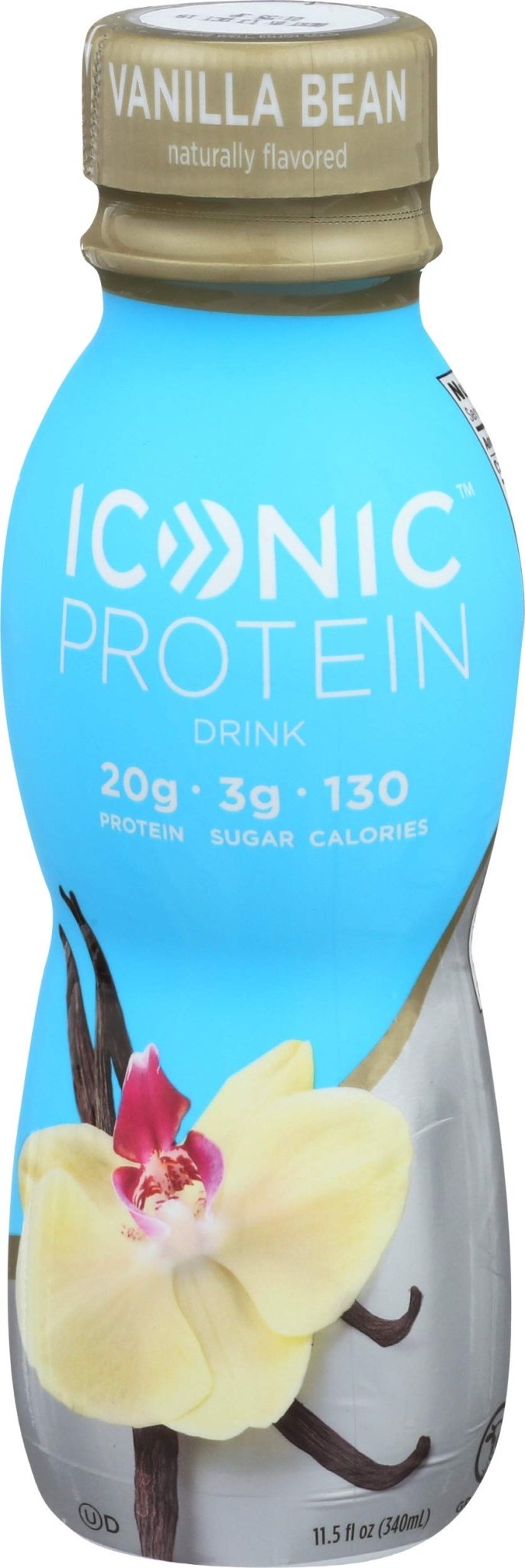 Iconic Protein Drinks, Vanilla Bean (12 Pack) - Sugar Free & Low Carb - 20g Grass Fed Protein - Lactose Free, Gluten Free, Non-GMO, Kosher - Keto Friendly Protein Shakes - Maple Wellness Supplements