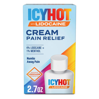 Icy Hot Max Strength Pain Relief Cream with Lidocaine Plus Menthol, 2.7 Ounces - Maple Wellness Supplements