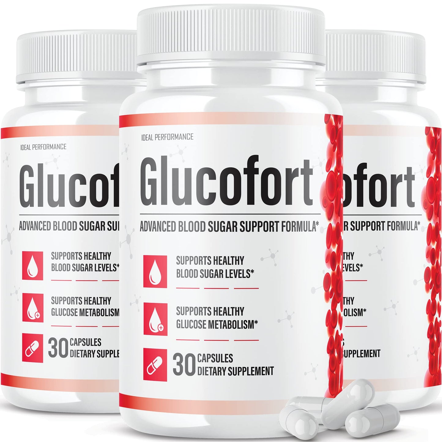 IDEAL PERFORMANCE (Official) Glucofort Supplement Support Formula (3 Pack) - Maple Wellness Supplements