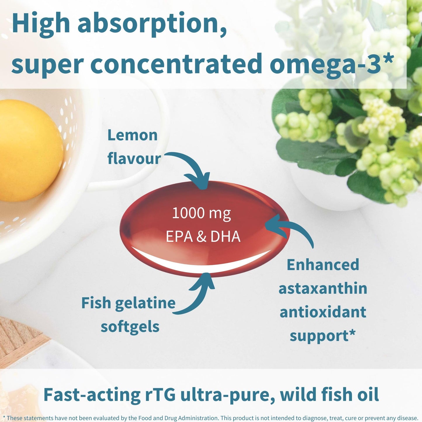 Igennus Ultra Pure Omega 3 Triglyceride rTG Wild Fish Oil 1360mg, IFOS Certified, EPA DHA 1000mg Plus Astaxanthin, Non-GMO, - Maple Wellness Supplements