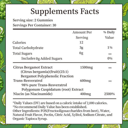 IIEltruiom Citrus Bergamot 1500mg, Citrus Bergamot Gummies for Healthy Cholesterol, Bergamot Supplements 25:1 Extract from Italy Bergamot, - Maple Wellness Supplements