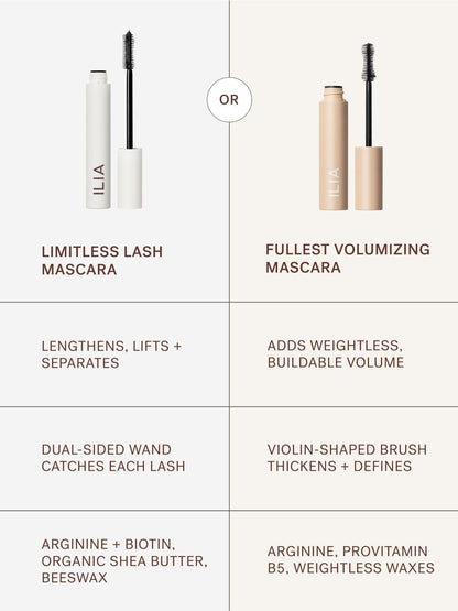 ILIA - Limitless Lash Mascara | Lightweight, Nourishing, Lengthening, Lifting | Flake + Smudge-Resistant | Non-Toxic, Cruelty-Free, Ophthalmologist-Tested, Safe For Sensitive Eyes (Soft Black) - Maple Wellness Supplements