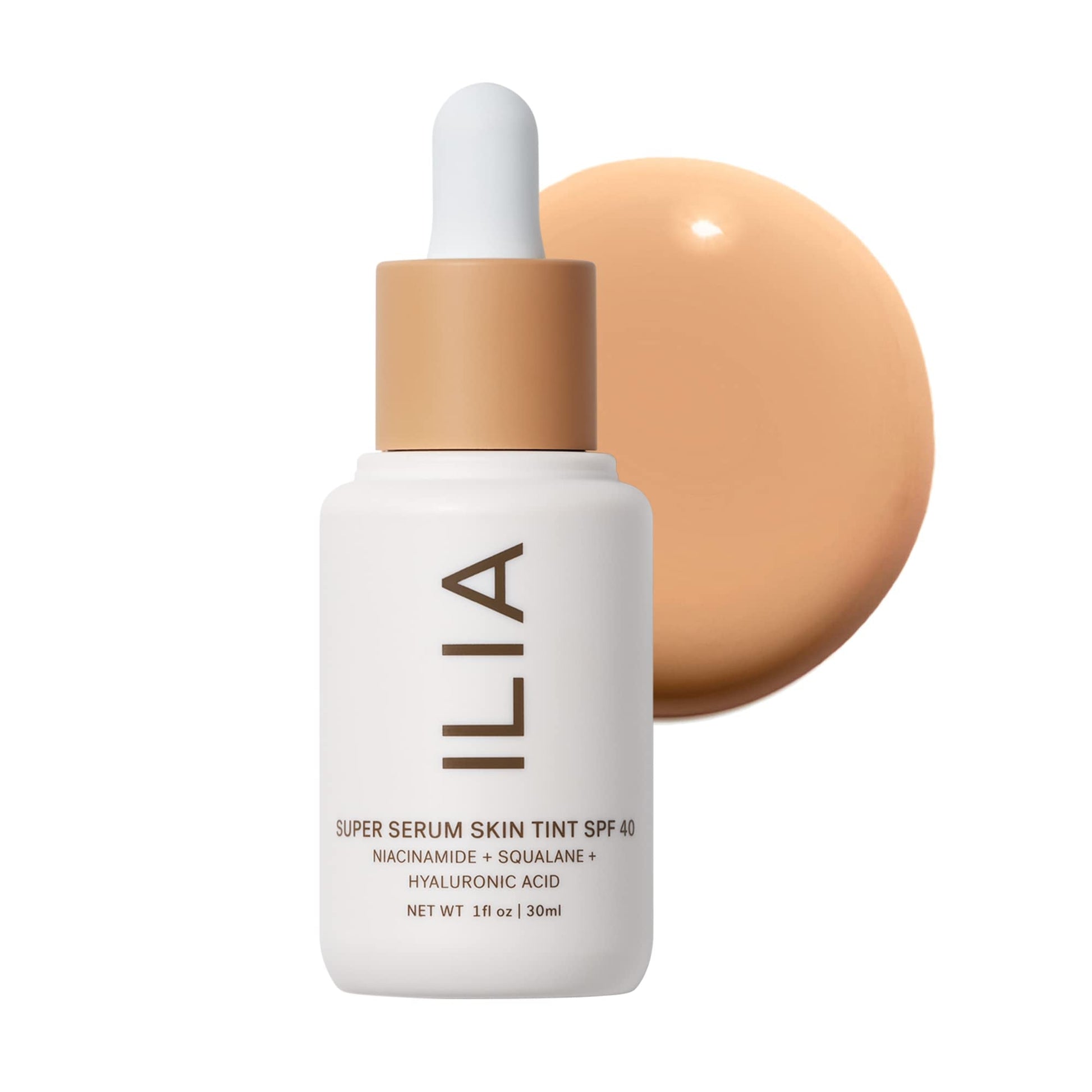 ILIA - Super Serum Skin Tint SPF 40 | Non-Comedogenic, Vegan, Lightweight to Help Against Blue Light, + Pollution while Hydrating, Smoothing, + Refining (Paloma ST9, 1 fl oz | 30 ml) - Maple Wellness Supplements