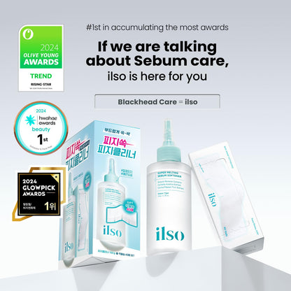 ilso Super Melting Sebum Softener, 5.29 fl oz, with 40 Skin Wrap Cotton Pads included, Pore Cleansing Solution, Blackhead Softener - Maple Wellness Supplements
