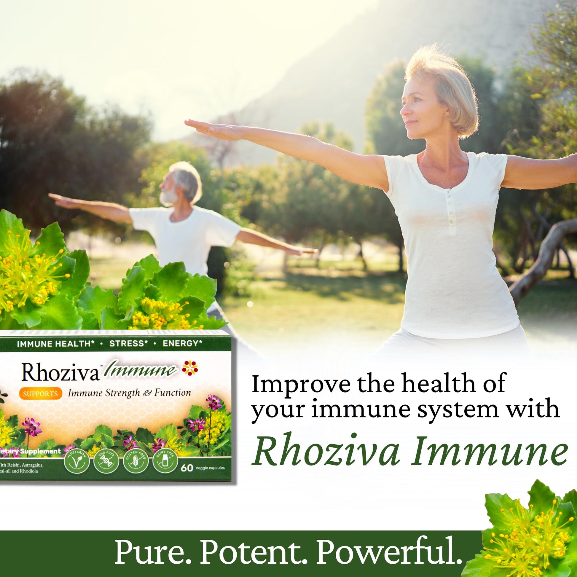 Immune Support, Energy Booster with Vitamin C, D3 and Zinc Supplement, Rhodiola Rosea, Reishi Mushroom Extract, Astragalus, Overall Wellness and Daily Habit - 60 Capsules - Maple Wellness Supplements
