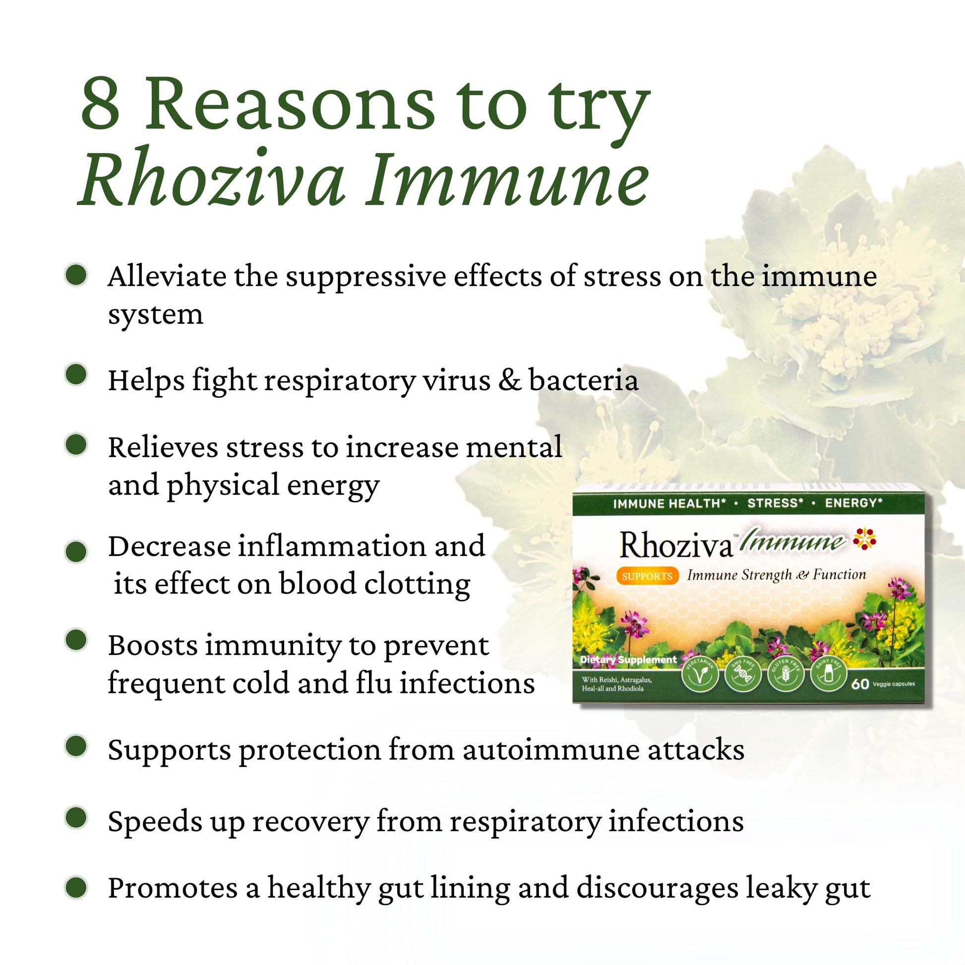 Immune Support, Energy Booster with Vitamin C, D3 and Zinc Supplement, Rhodiola Rosea, Reishi Mushroom Extract, Astragalus, Overall Wellness and Daily Habit - 60 Capsules - Maple Wellness Supplements