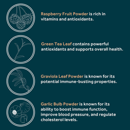 Immuni - Immune Support - Vitamin Supplement for Cold & Flu Relief - Natural Immunity System Booster - Vitamin C & E, Rasberry Fruit Powder, Green Tea Leaf, Olive leaf, and more - 30 Capsules - Maple Wellness Supplements