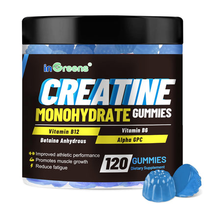 inGreens Creatine Monohydrate Gummies 6g for Men & Women 120 Count - Maple Wellness Supplements
