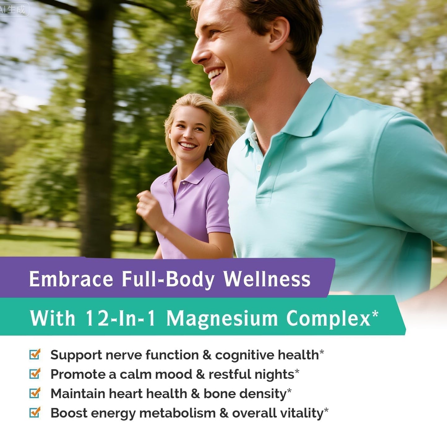 Innate Vitality 12-in-1 Magnesium Complex, 500 mg Elemental Mag, with Magnesium Glycinate Malate Taurate Aspartate & More, - Maple Wellness Supplements