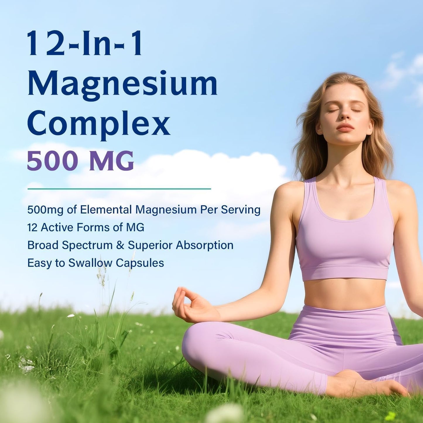 Innate Vitality 12-in-1 Magnesium Complex, 500 mg Elemental Mag, with Magnesium Glycinate Malate Taurate Aspartate & More, - Maple Wellness Supplements