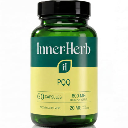 InnerHerb Pyrroloquinoline Quinone PQQ Daily Capsule - Supplement for Adults (60 Capsules, 30 Servings) (20mg Per Serving) - Maple Wellness Supplements