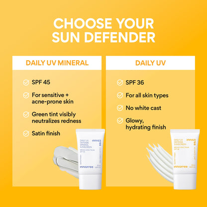 Innisfree Daily UV Defense SPF 36 – Korean Face Sunscreen, Invisible Finish, Broad Spectrum, - Maple Wellness Supplements