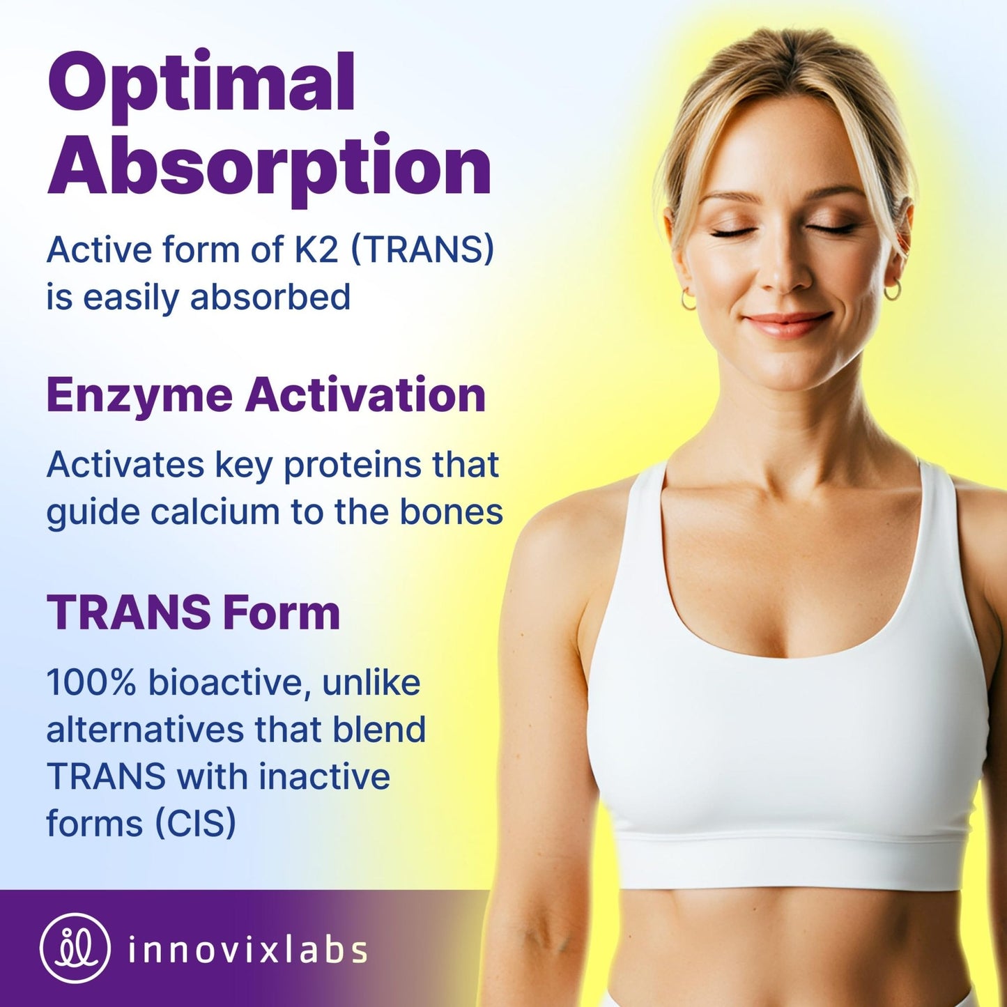 InnovixLabs Full Spectrum Vitamin K2-90 Softgels with 600 mcg of Trans Form MK7 and MK4 - Supports General Health and Bone Strength - Maple Wellness Supplements