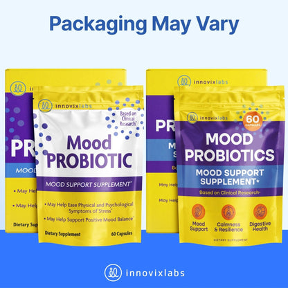 InnovixLabs Mood Probiotic for Women & Men, Clinically Studied Digestive & Mood Support Supplement, Lactobacillus helveticus Rosell-52ND & Bifidobacterium longum Rosell-175, 60 Capsules - Maple Wellness Supplements
