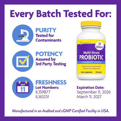 InnovixLabs Multi Strain Probiotics for Women & Men - Probiotic Supplement - 50 Billion CFU - Gut Health, Immune Support, Digestion, Lactobacillus Acidophilus, Prebiotics and Probiotics, 60 Capsules - Maple Wellness Supplements