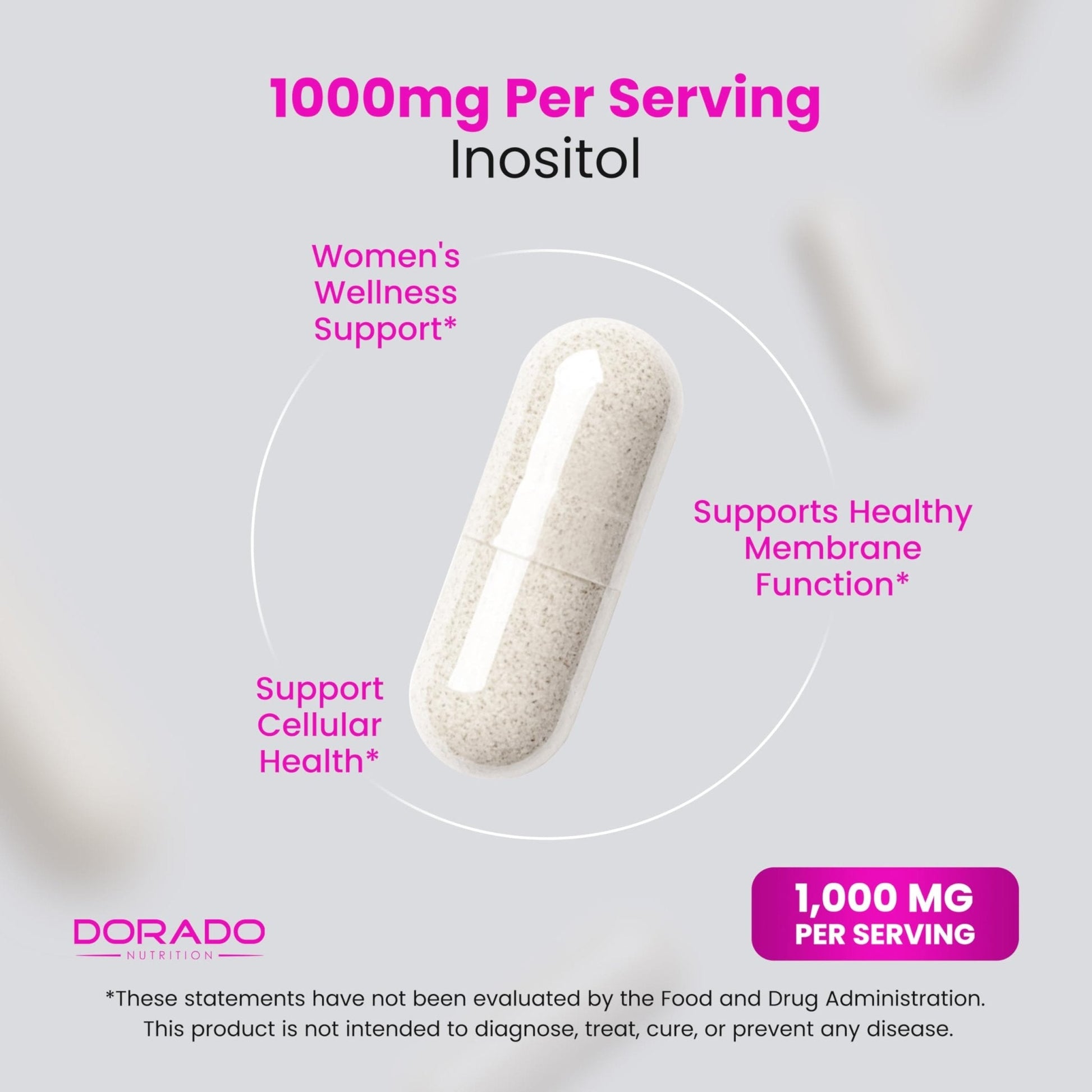 Inositol Capsules (Myo Inositol) (1000mg Per Serving 120 Capsules) Myo Inositol Supplement for Women Hormone Balance Support - Vegan Safe - Third Party Tested - Gluten Free & Made in USA (120 Count) - Maple Wellness Supplements