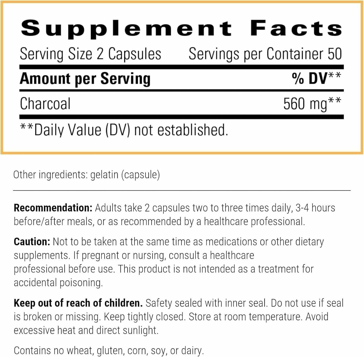 Integrative Therapeutics Activated Charcoal - Digestive & Gut Health Supplement - Effective Gastrointestinal Support - Gluten-Free & Dairy-Free - Maple Wellness Supplements