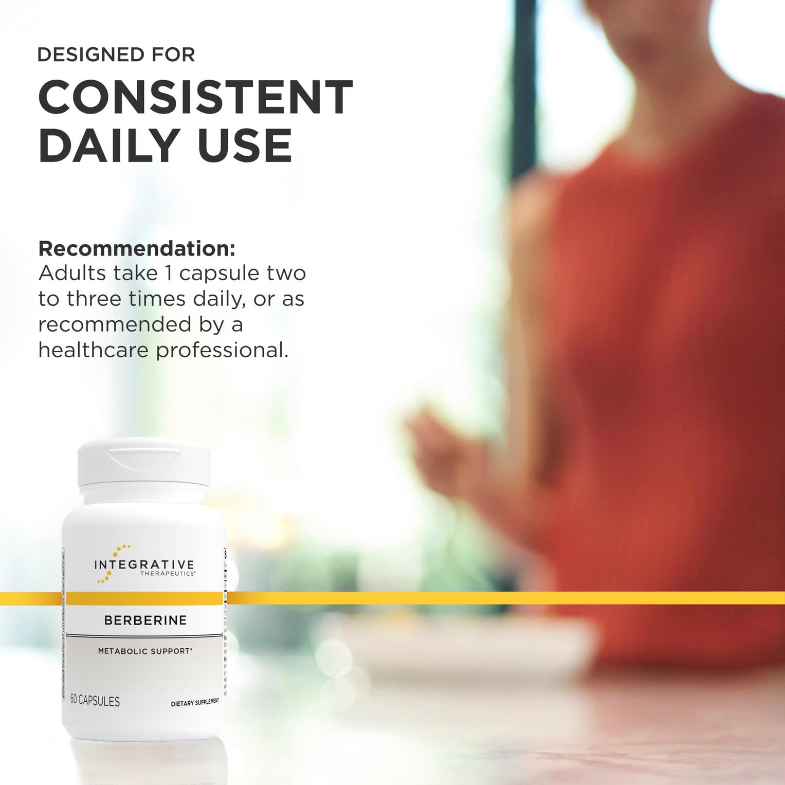 Integrative Therapeutics Berberine - Supports Metabolic Health & Cellular Energy Metabolism - Practitioner-Trusted Quality - Dairy-Free & Gluten-Free - Maple Wellness Supplements
