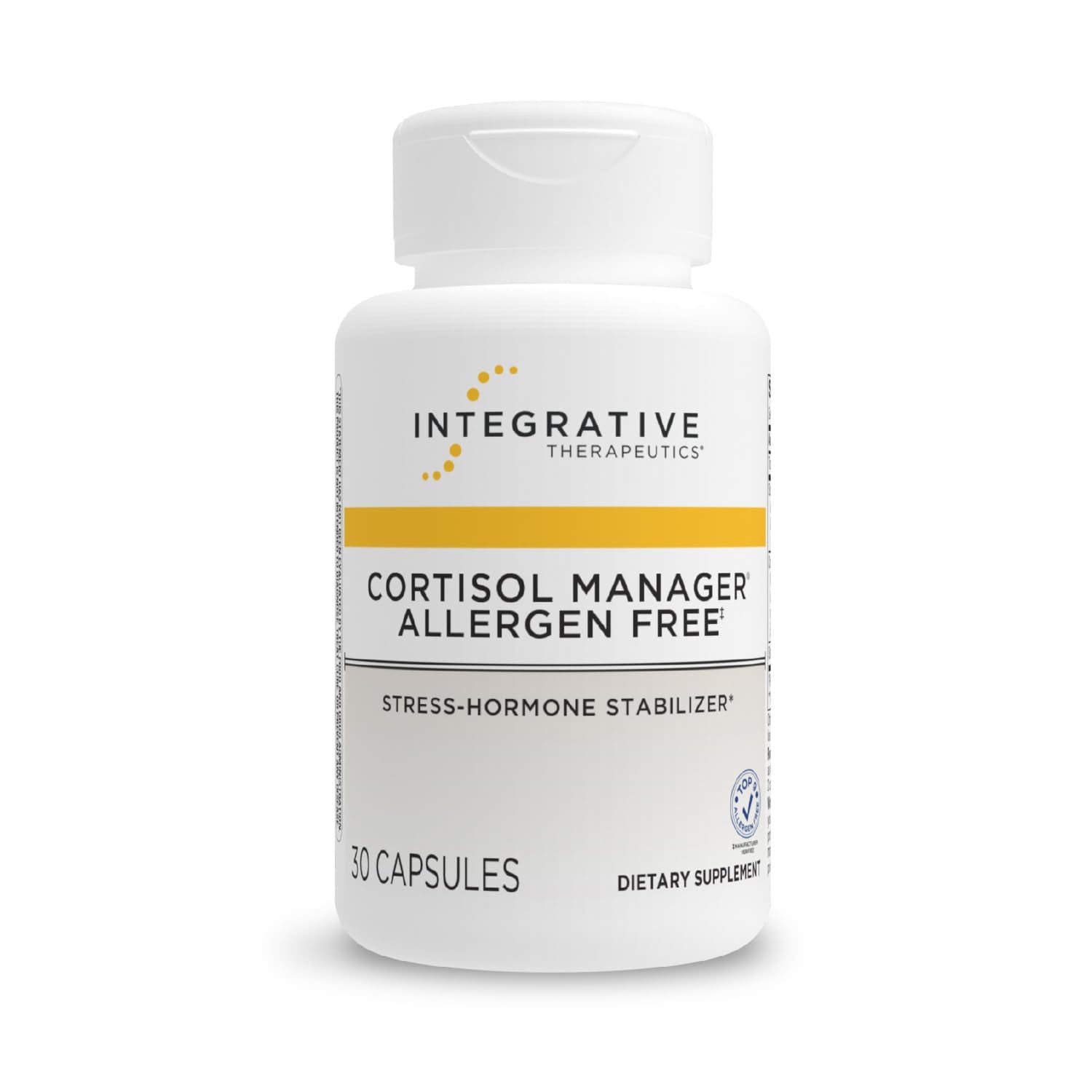 Integrative Therapeutics Cortisol Manager Allergen Free - Adrenal Health Support Supplement for Healthy Stress Response* - Vegan, Non-Dairy & Gluten-Free - 30 Capsules (15 Servings) - Maple Wellness Supplements