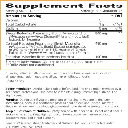 Integrative Therapeutics Cortisol Manager - Balance Cortisol & Support Relaxation for Restful Sleep* - Includes Ashwagandha & L-Theanine for Confidence with Less Stress* - 90 Tablets (45 Servings) - Maple Wellness Supplements