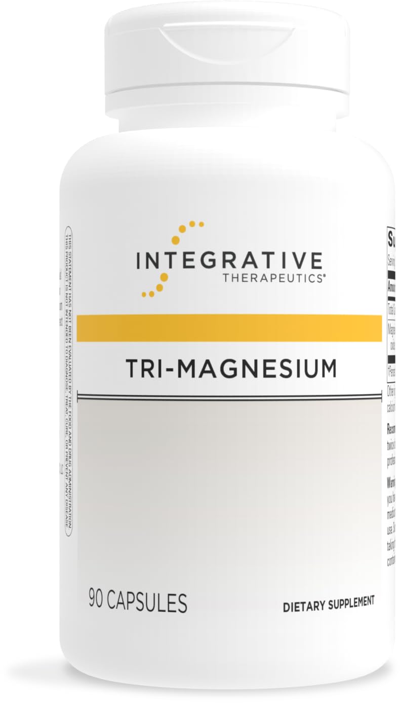Integrative Therapeutics Tri-Magnesium - Supports Cellular Energy & Energy Metabolism* - Magnesium Supplement for Heart & Nerve Health Support* - Third-Party Tested - 90 Capsules (90 Servings) - Maple Wellness Supplements