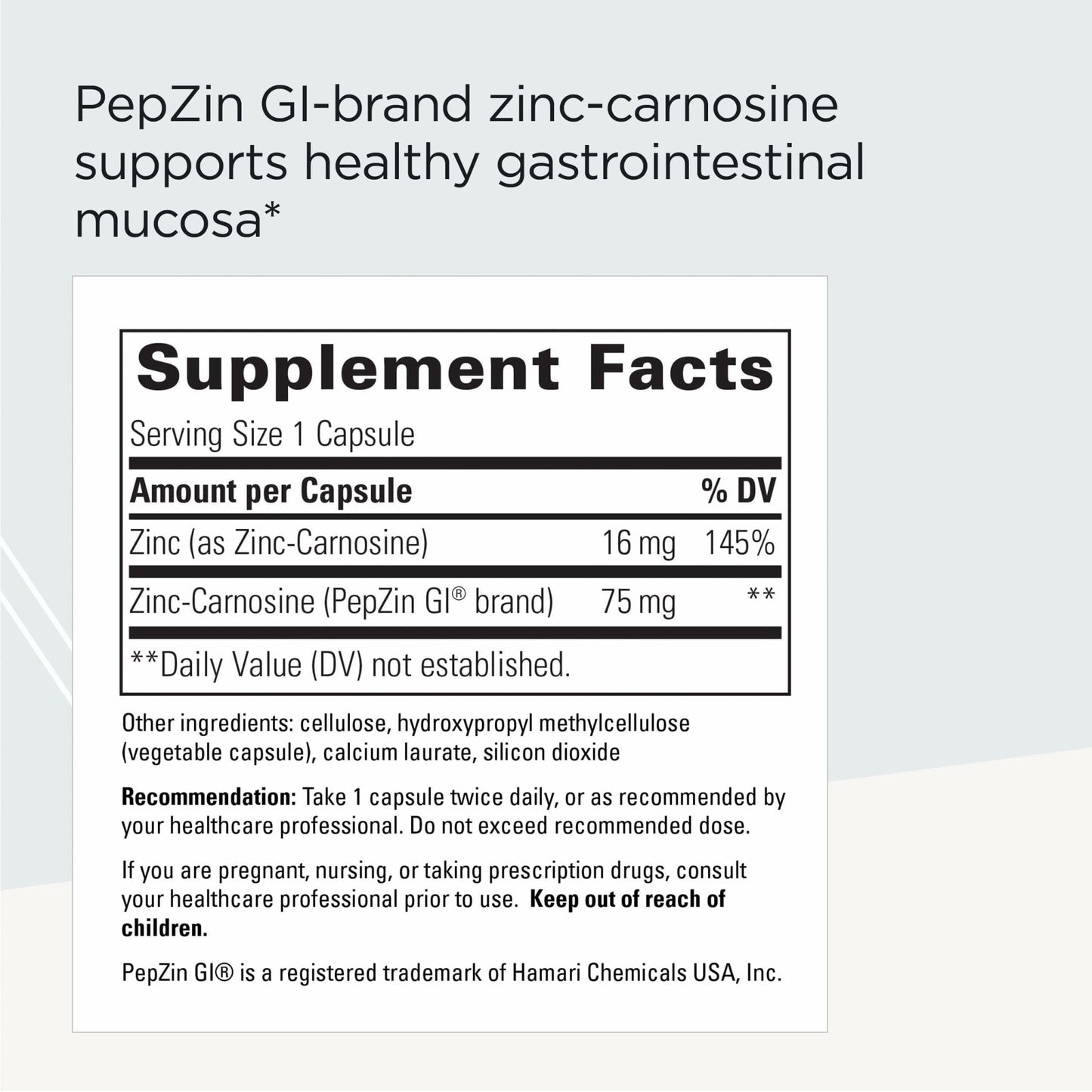 Integrative Therapeutics Zinc-Carnosine - Digestive & Gut Health Support* - GI Tract Support* - Supports Immune Health* - Easy-to-Swallow - Maple Wellness Supplements