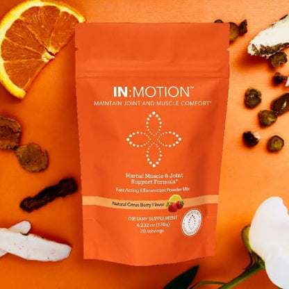 in:TotalWellness - in:Motion Natural Herbal Formula, 20 Serving Pouch, Corydalis, Tumeric, Ginger + 9 More ADAPTOGEN Herbs, Citrus Berry Flavor, 1 Count - Maple Wellness Supplements