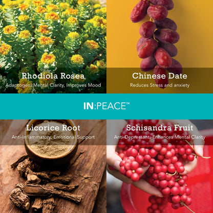 In:TotalWellness IN:Peace Herbal Calming Formula. 20 Serving Pouch, Wild Berry Flavor. 9 Herb Antioxidant + Adaptogen Blend. Clinically Proven Ingredients. Crafted by a Licensed Herbalist - Maple Wellness Supplements