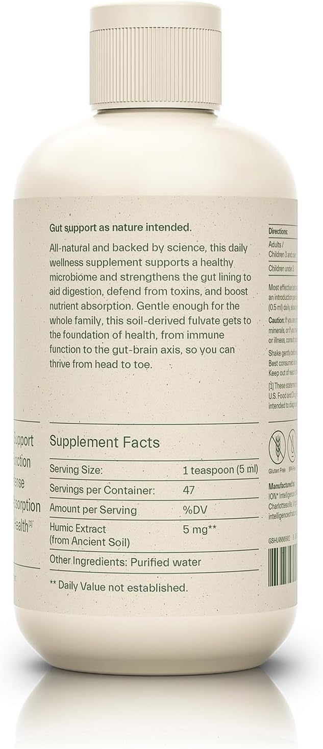 ION* Intelligence of Nature Gut Support Liquid Supplement - Gut & Digestive Health Liquid Drops, Cleanse & Detox with Humic Extract - Maple Wellness Supplements