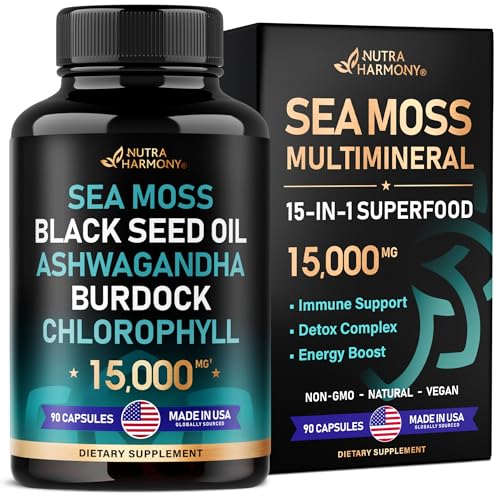 Irish Sea Moss | Black Seed Oil | Ashwagandha | Burdock | Chlorophyll | Supergreens - Maple Wellness Supplements