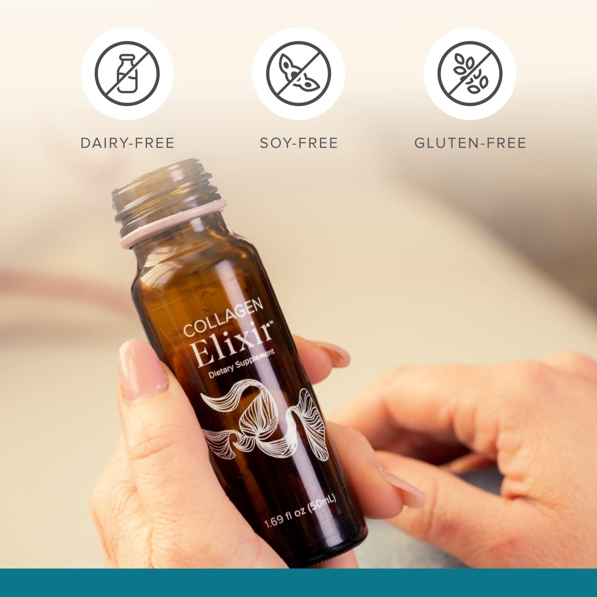 Isagenix Collagen Elixir - Drink with Marine Collagen Peptides - Support a Youthful Appearance with Vitamin C, Zinc & Biotin - 10 Bottles (1 Box) - Maple Wellness Supplements