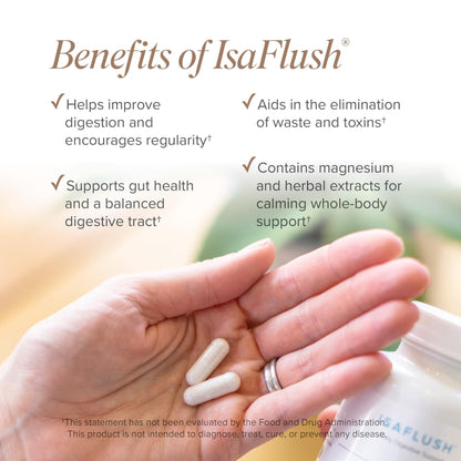 Isagenix IsaFlush - Gentle Digestive Support with Balanced Minerals Encouraging Regularity - No Harsh Laxatives - 60 Capsules - Maple Wellness Supplements
