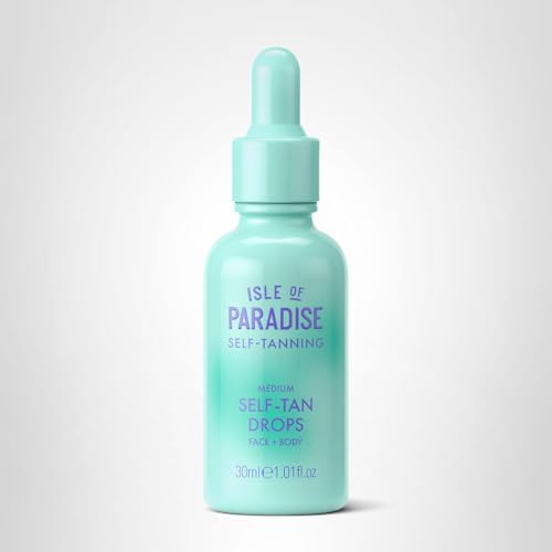 Isle of Paradise Self Tanning Face & Body Drops- Medium, Self Tanner Drops for a Natural Bronze, Long-lasting Tan - Maple Wellness Supplements