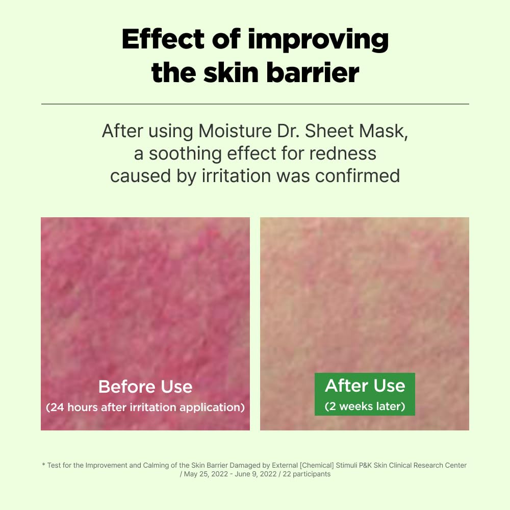 ISOI Moisture Dr. Mask Pack, Hydrating & Soothing Korean Sheet Mask for Face with Tea Tree, Ceramide & Hyaluronic Acid, Nourishing Skin Barrier Care, Korean Skin Care (10EA) - Maple Wellness Supplements