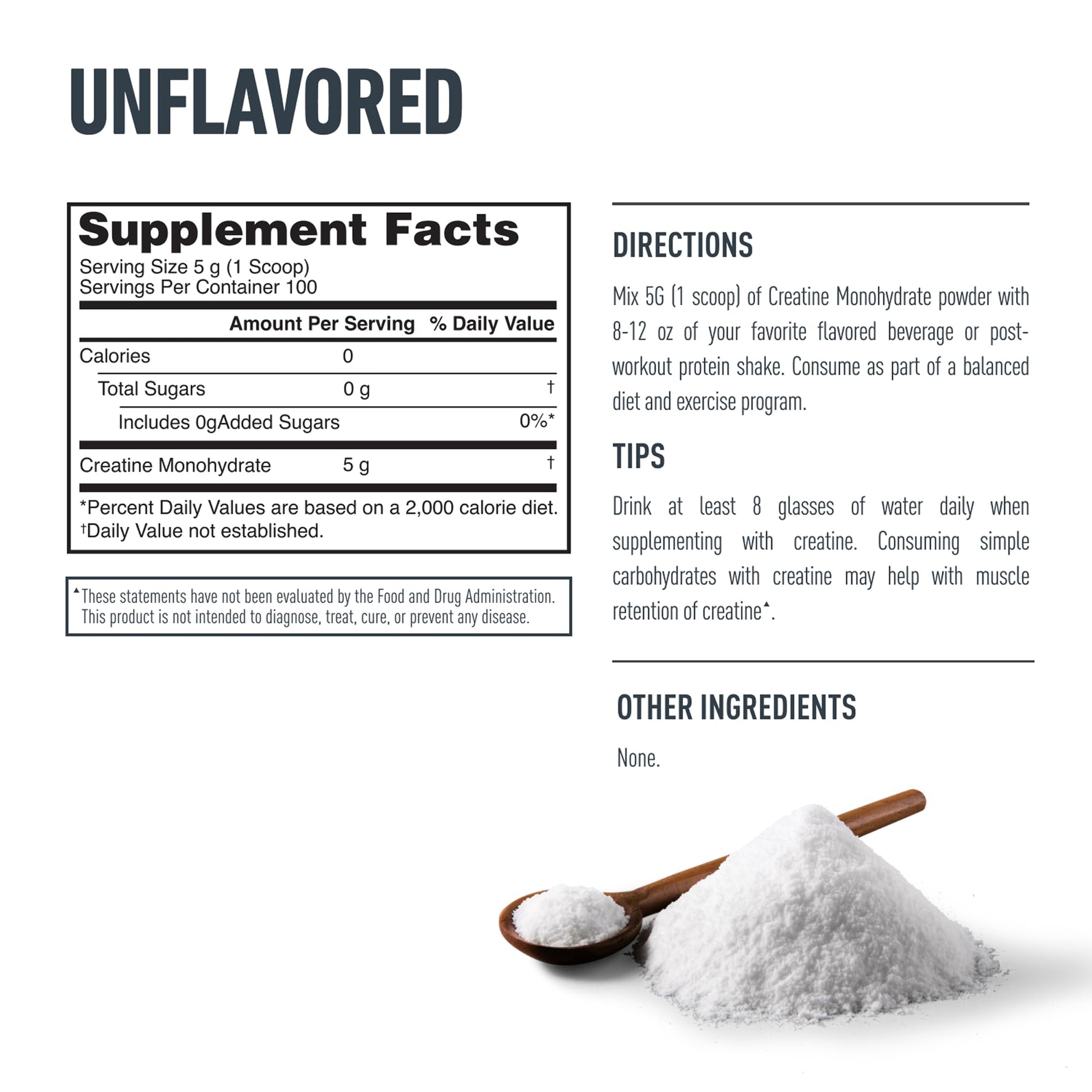 Isopure 100% Pure Creatine Monohydrate Powder, Sugar Free, Unflavored, 5g Creatine Monohydrate Per Serving, 1.1 Lbs, - Maple Wellness Supplements