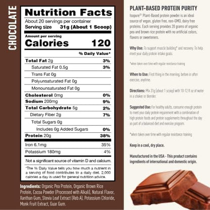 Isopure Chocolate Vegan Protein Powder, with Monk Fruit Sweetener & Amino Acids - Maple Wellness Supplements