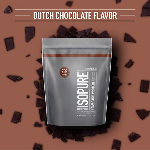 Isopure Dutch Chocolate Whey Isolate Protein Powder with Vitamin C & Zinc for Immune - Maple Wellness Supplements